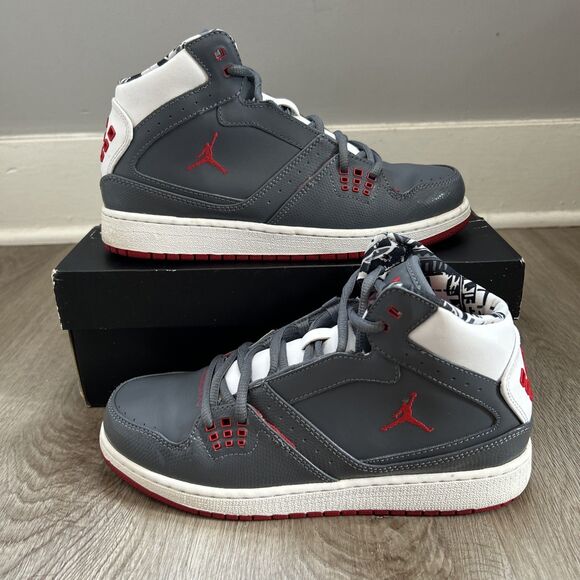 Nike Air Jordan Flight 1 Youth 6 Boys Basketball Shoes Gray High Top 374452-050 - Picture 1 of 13